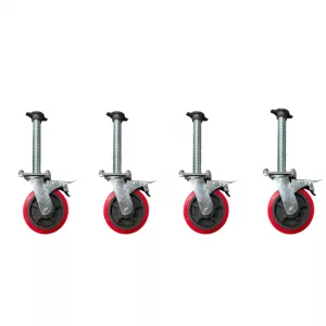 Juego de 4 ruedas de andamio de acero con freno de 6 pulgadas (145 MM)